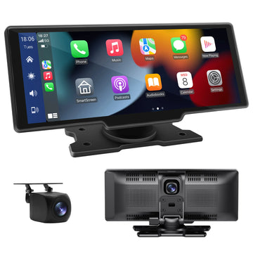 T10 3-in-1 Universal Smart Screen (Carplay /Andorid Auto 10" Touch Screen / Dash Cam)  for All Vehicles , Front/Rear Dual Camera