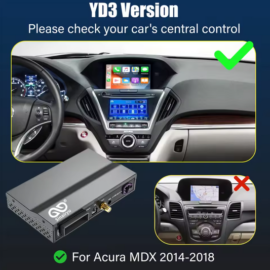 Acura MDX/RDX/TLX/ILX/RLX 2013-2019 Dual-Screen Models Carplay adapter-Wireless Apple Carplay/Android Auto retrofit for original screen