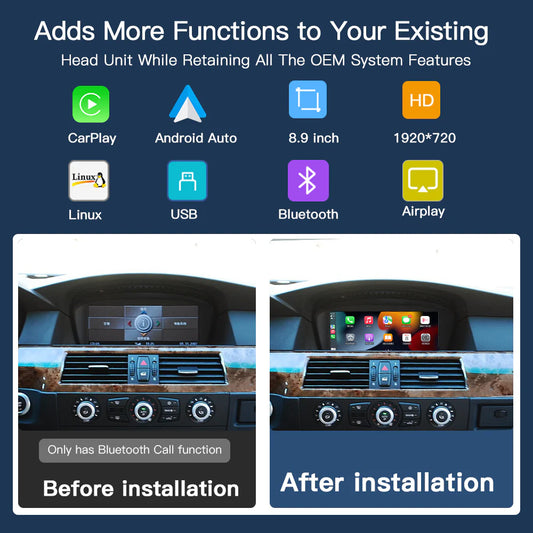 BMW 2005-2010 CCC System OEM-fit Carplay Screen for Replacement
