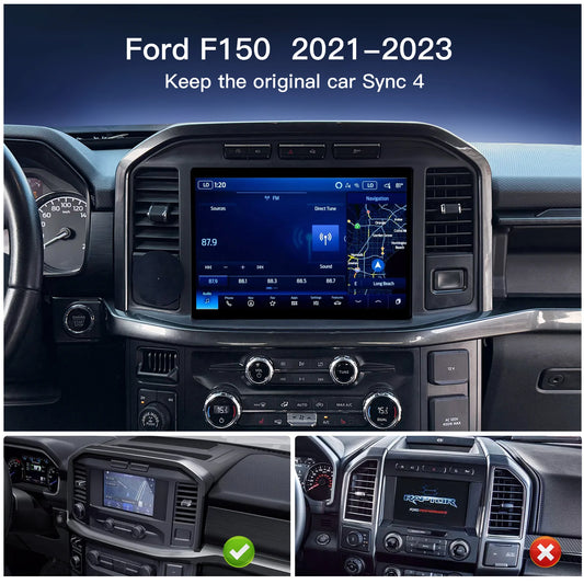 Ford F150 2021–2023 Sync4 8'' to 12'' Screen Upgrade-Linux Replacement Screen-Factory Features Retained